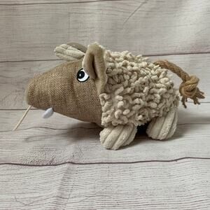 Warthog Dog Toy with Squeaker and Crinkle Ears Puppy Fetch Toss Play by Petlou